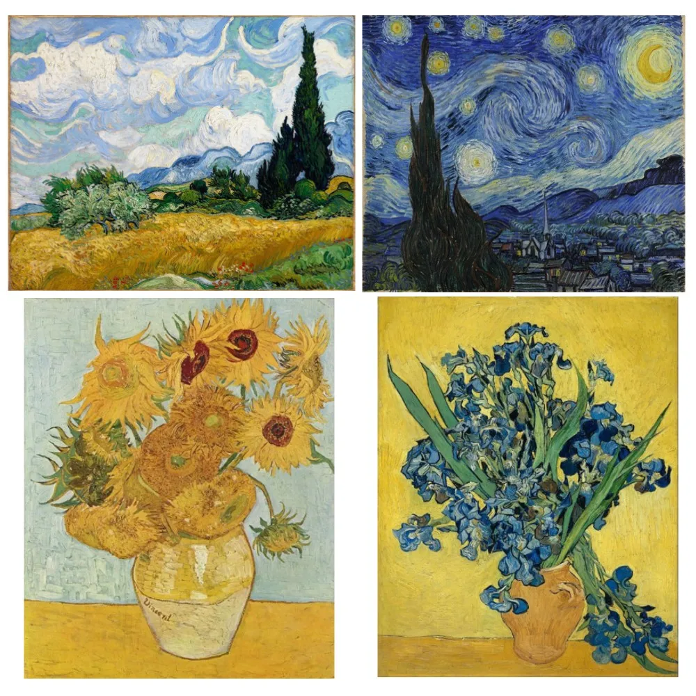 

Hand Painted Vincent Van Gogh Oil Paintings on Canvas Starry Night Landscape Wall Art Reproduction for Living Room Decoration