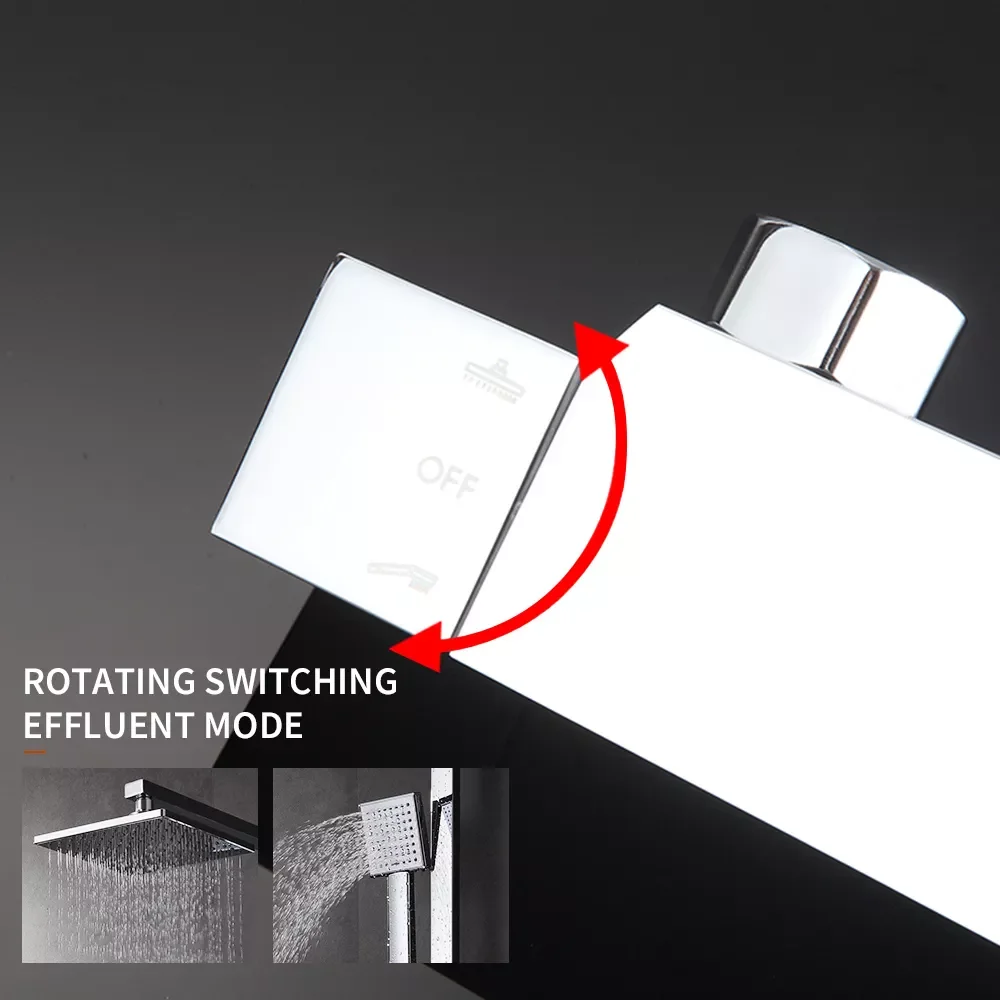 

Bathroom Shower Faucet Brass Thermostatic Faucet Chrome Shower Set Faucet Square Hand Shower Hot And Cold Mixer