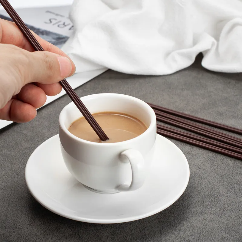

100pcs Coffee straws disposable double-hole three-hole PP coffee straw stirring rod flat-mouthed hot drink straws wholesale