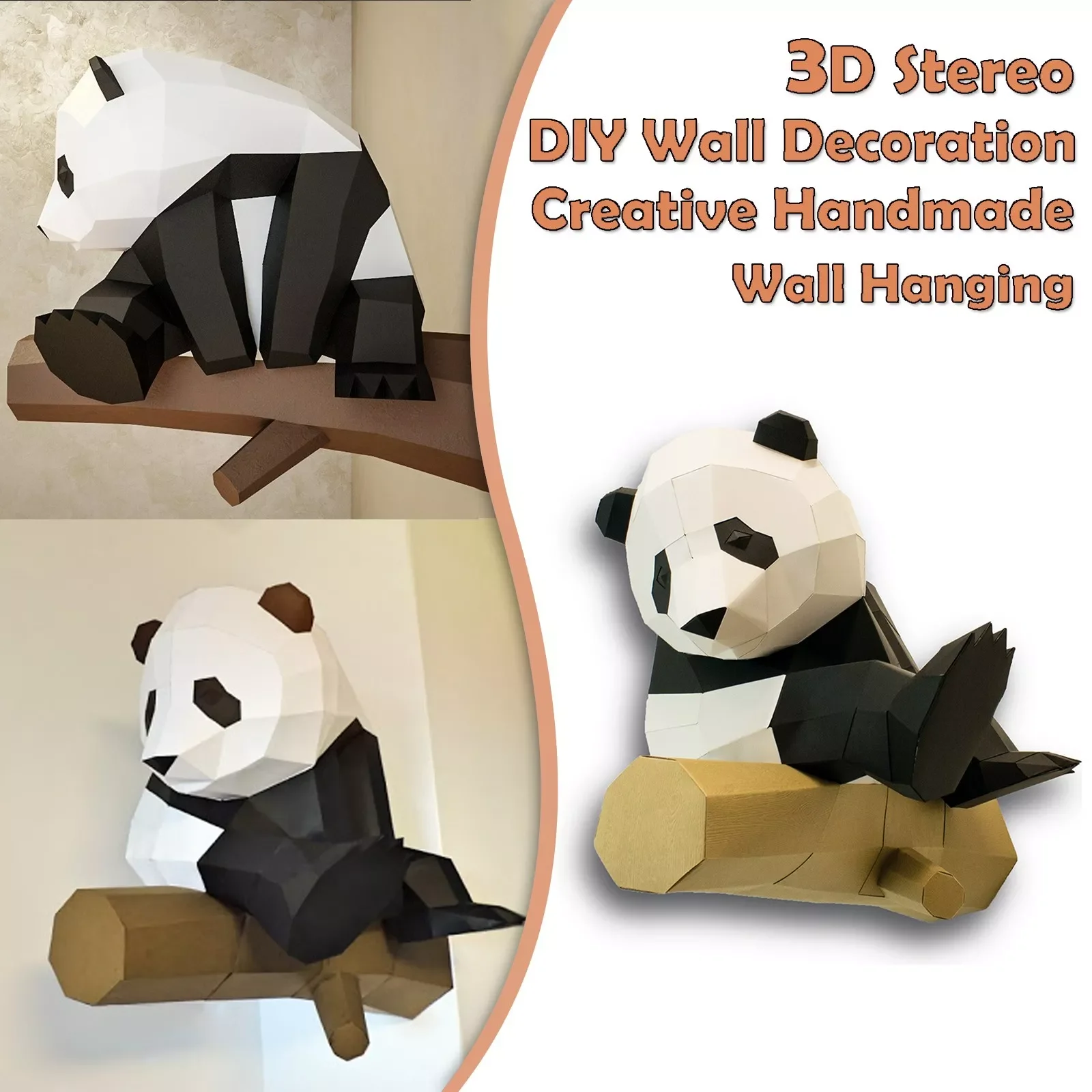 

DIY 3D стерео животное панда модель настенная подвеска креативные настенные домашние наклейки для всей семьи Новогоднее украшение стену x