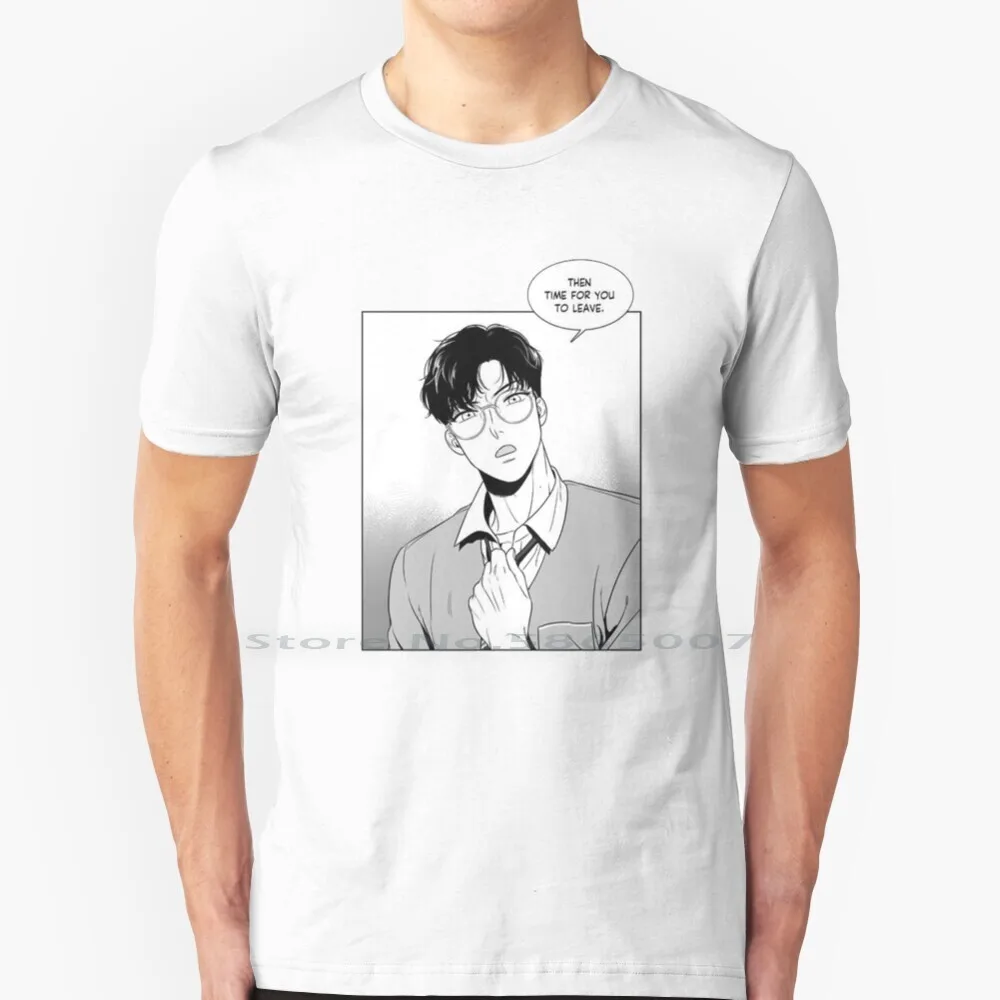 

Ahn " Then Time For You To Leave " Sticker T Shirt 100% Cotton Ahn Donggyun Chanwoo Md Solo Leveling Manga Trending Manhwa