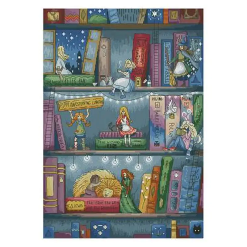 

Шаблоны для книжной полки для девушек, вышивка крестиком 11CT 14CT 16CT, наборы для китайского вышивания крестиком DIY, наборы для вышивки