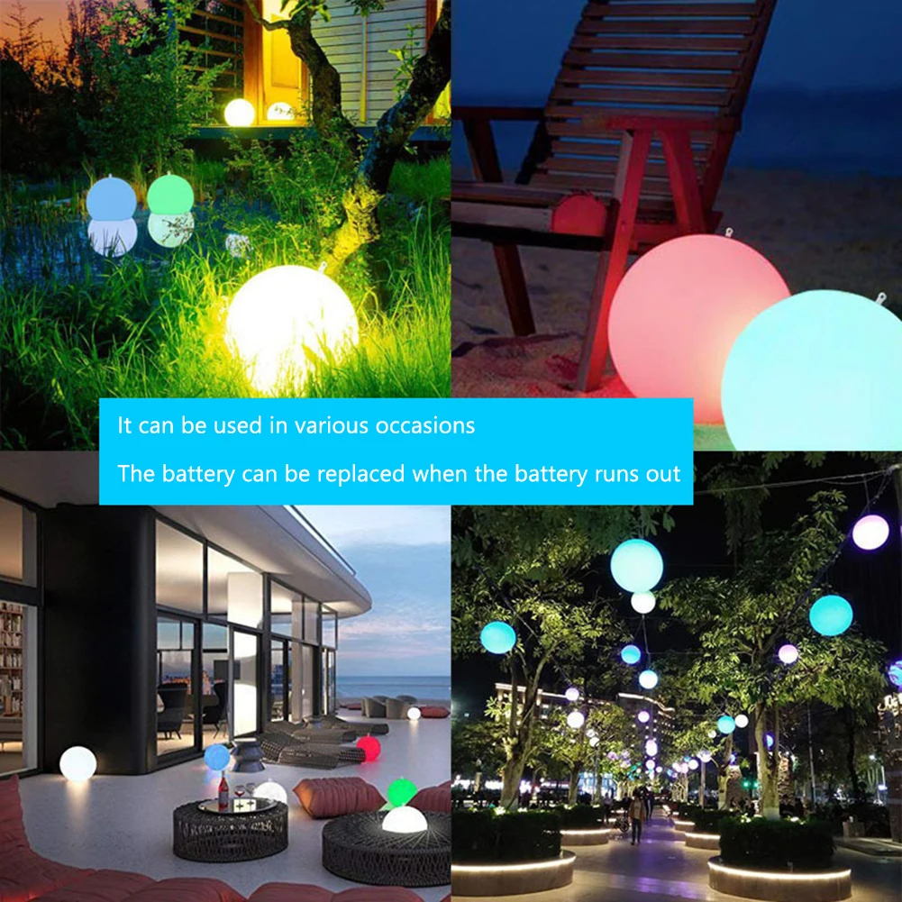 

40cm Inflatable Luminous Glowing Beach Ball Remote Control LED Beach Decorative Ball Toy 16Color Glowing Ball PoolParty Supplies
