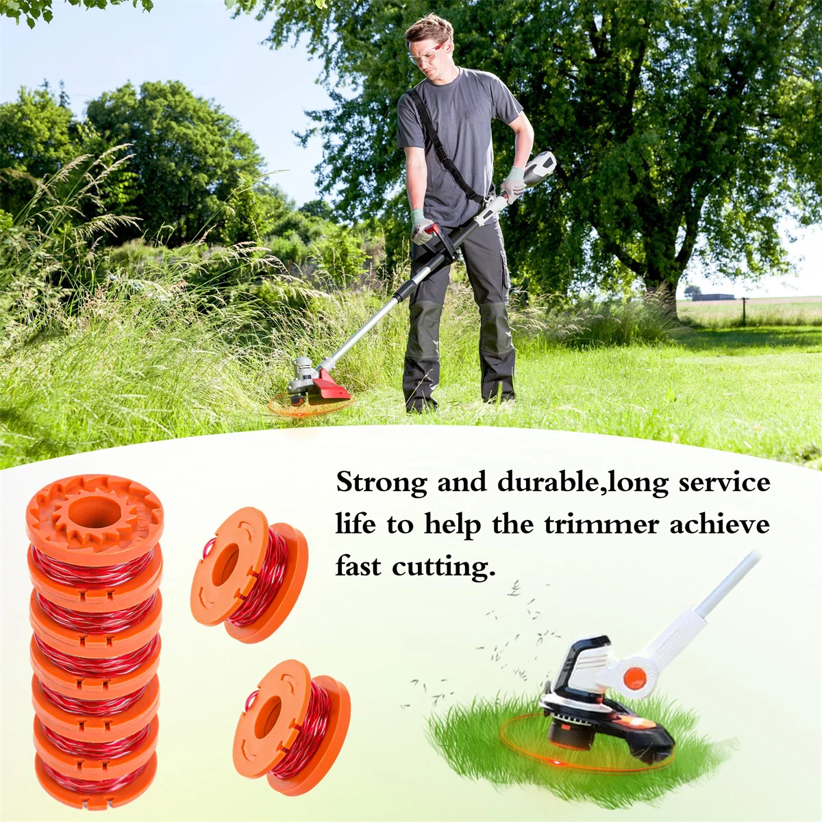 12 шт. 10 футов (3 м) сменные катушки для кромки катушка триммера заправки лески 0 065