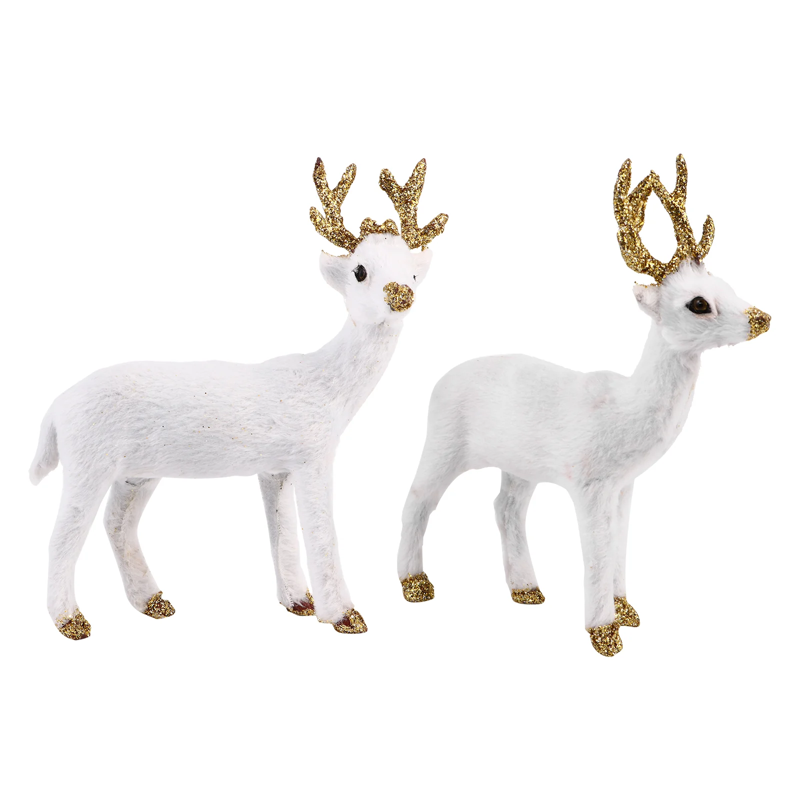

Deer Figurines Reindeer Christmas Toy Table Mini Animal Decorations Plush Stuffed Cake Garden Decor Sika Decoration Woodland
