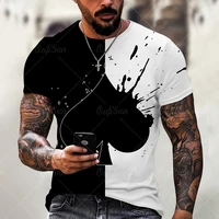 summer round neck poker short sleeves mens clothes t shirt european and american fashion mens streetwear oversize tees