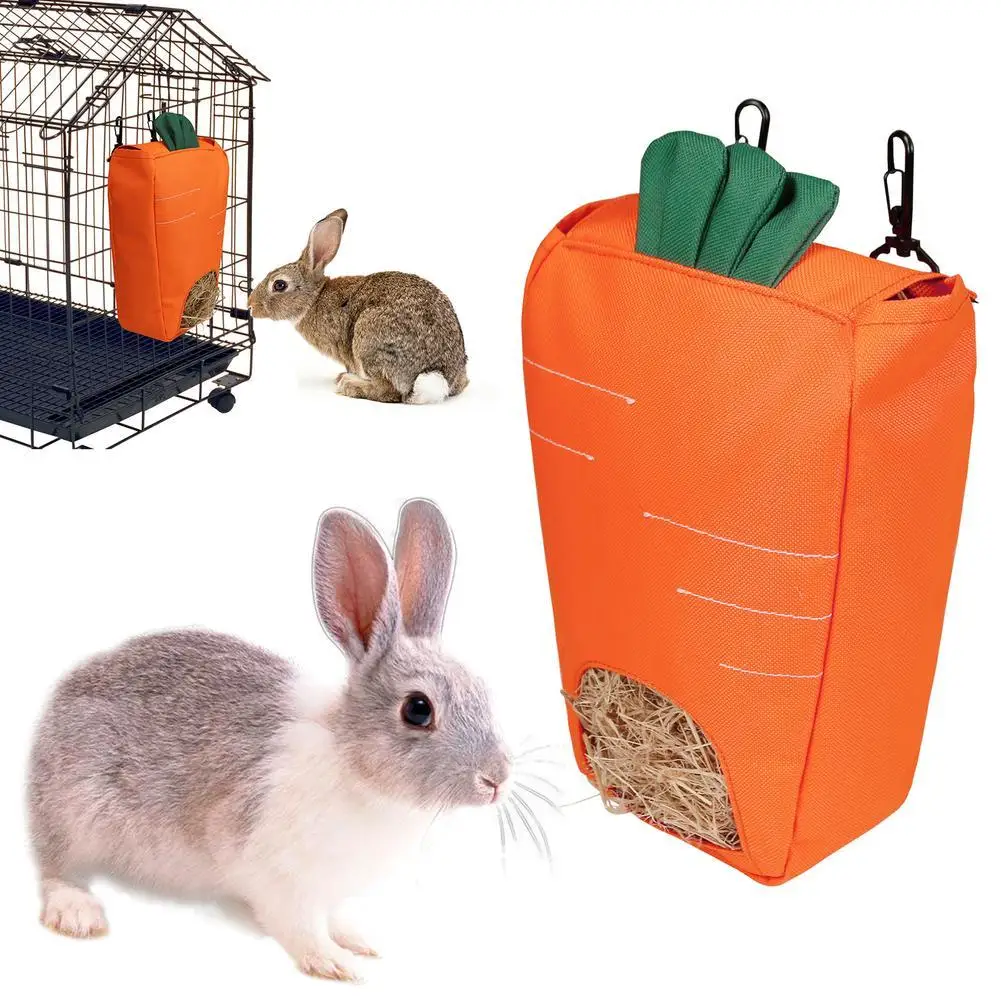 

Hanging Feed Bag Carrot Shape Foldable Oxford Cloth Hay Feeder For Chinchilla Rabbit Hamster Guinea Pig