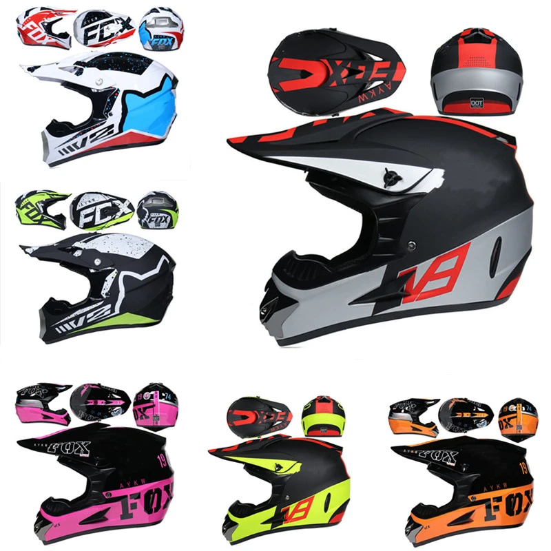 

2023 AykwFox Motorcycle Helmet Full Face Motocross Off-road Cycling Helmet Bike Mtb Bicycle Helmet Road Cycle Bicycle Helmets