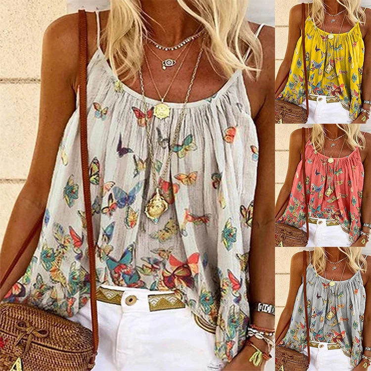 

Women Summer Top Camis Ladies Shirt Women Spaghetti Strap Vest Sleeveless Casual Loose Female Tee shirt Tops Street Tank T Shirt