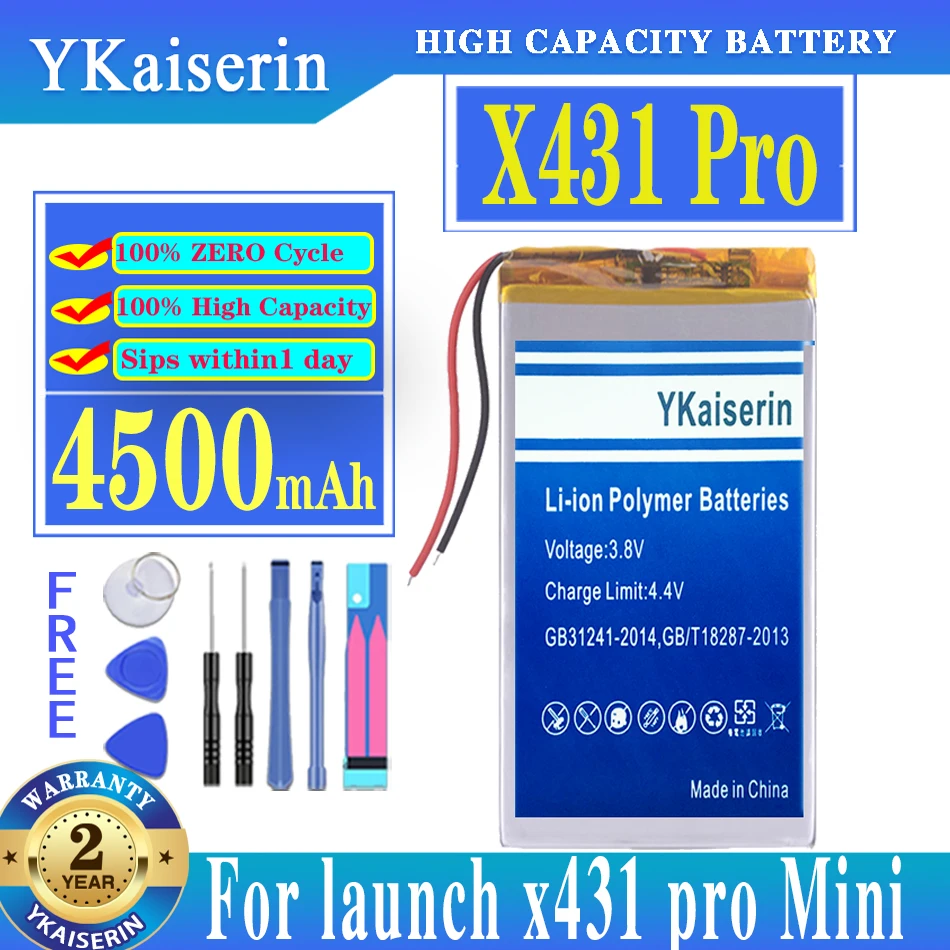 

YKaiserin X 431 Pro 4500mAh Rechargeable Li-Polymer Battery For Launch X431 Pro X431Pro Mini Auto Diagnostic Tool Batteria