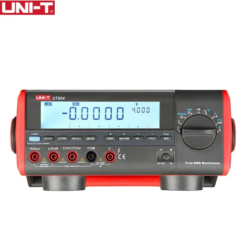 

UNI-T UT804 цифровой мультиметр с ЖК-дисплеем настольного типа Вольт Ампер Ом Емкость Гц 39999 отсчетов Высокоточный тестер