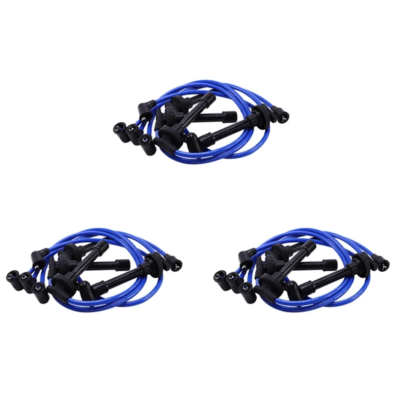 

3X 32700-PTO-000 Spark Plug Wire Set, High Performance Ignition Wire For HONDA CIVIC DEL SOL 1992-2002 Blue