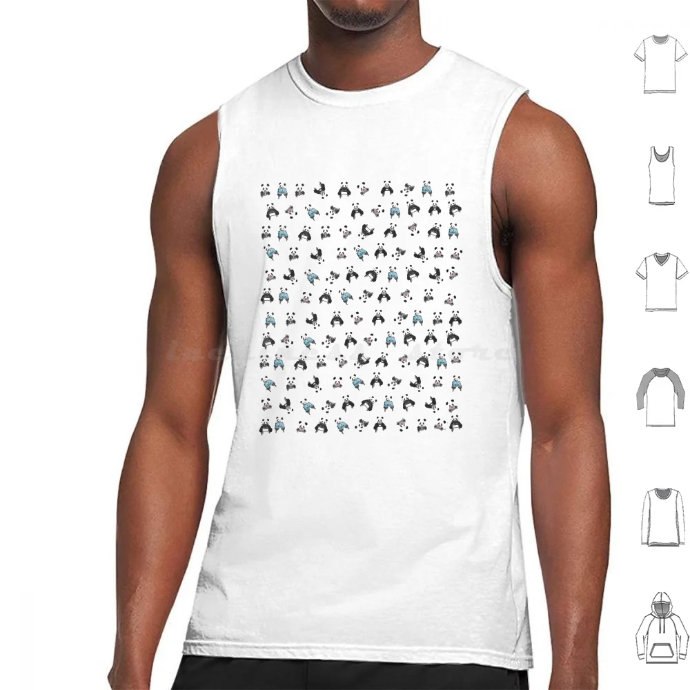 

Panda Pattern Tank Tops Print Cotton Pandas Animal Panda Pattern Humor Funny Balazs Solti Illustration Balazssolti Soltib