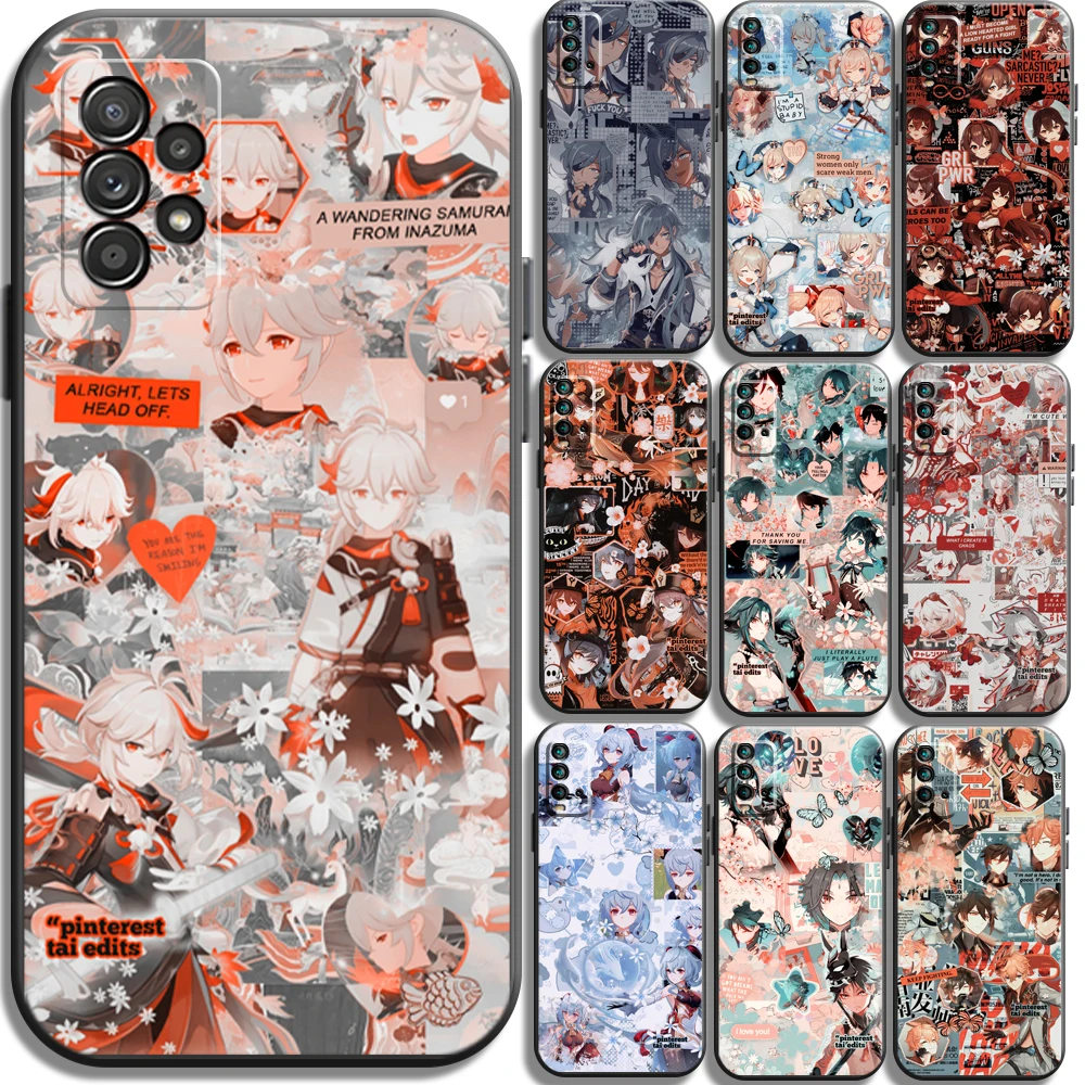 

Genshin Impact Anime Funda Phone Cases For Xiaomi Redmi Note 10 10S 10 Pro POCO F3 GT X3 GT M3 Pro X3 NFC Soft TPU Back Cover