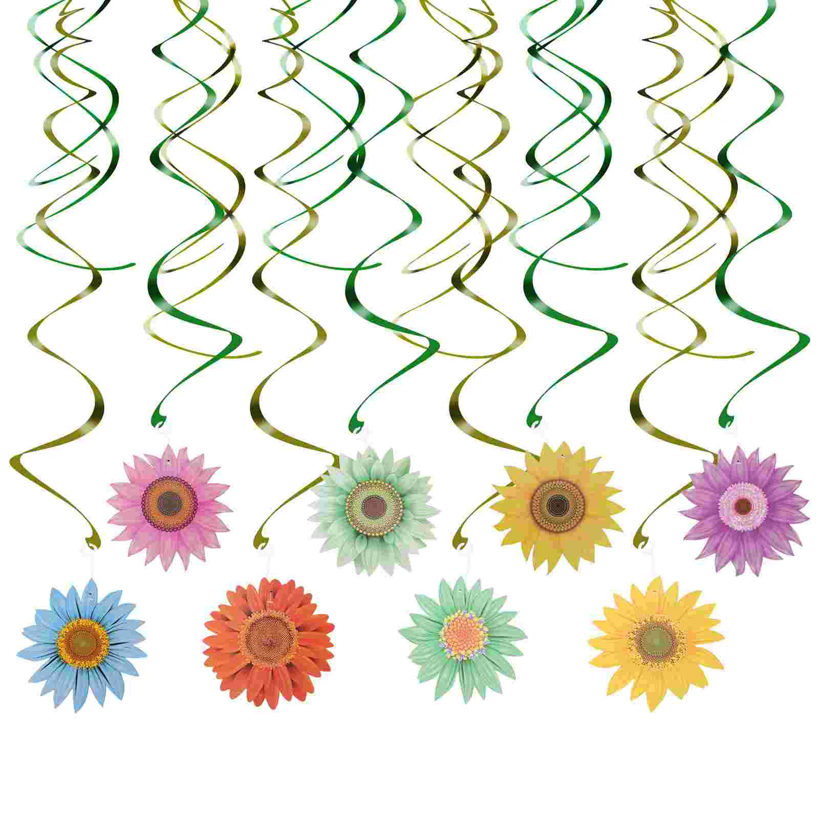 

Hanging Decorations Summer Paper Swirls Swirl Flower Sunflower Spring Flowers Ceiling Pendant Spiral Decorative Decor