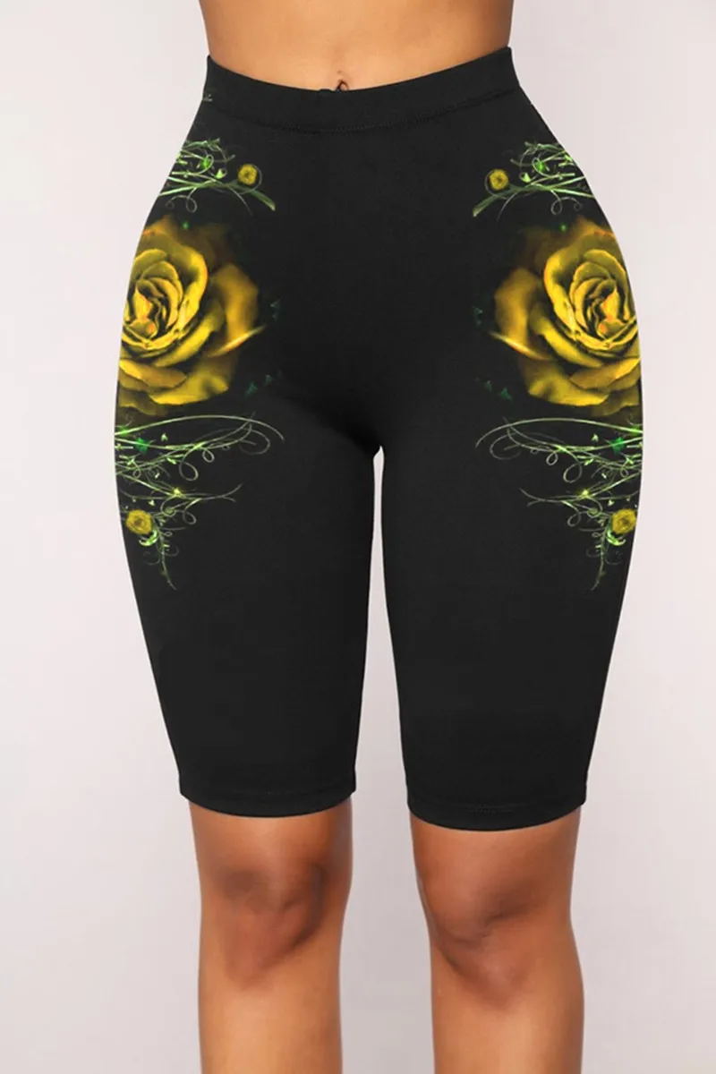 2022 Summer New Sexy Fashion Women Tight  High Waist Stretch Slim Shorts Knee Length Stretch Shorts Casual Leggings