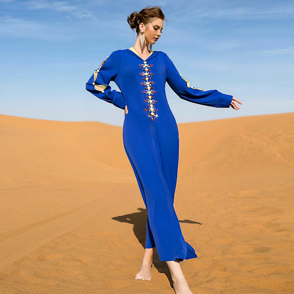 Caftan Marocain сатиновая Abaya Дубай, Турция Caftan мусульманское платье мусульманское Африканское платье для женщин арабское платье Djellaba Femme