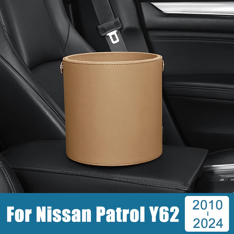 

For Nissan Patrol Y62 Armada 2010-2014 2015 2016 2017 2018 2019 2020 2021 2022 2023 Portable Car Circular Trash Can Sundries Bin