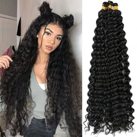 bellqueen 20 inch deep wave twist crochet hair natural synthetic ombre braiding hair extensions for women