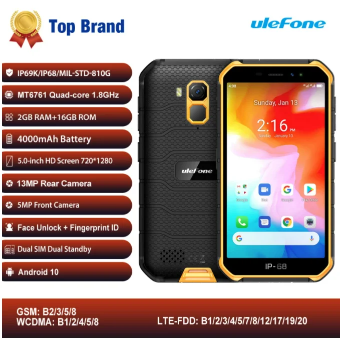 Ulefone Armor X7 PRO / X7  Android 10 Rugged IP68 Waterproof Smartphone 5.0