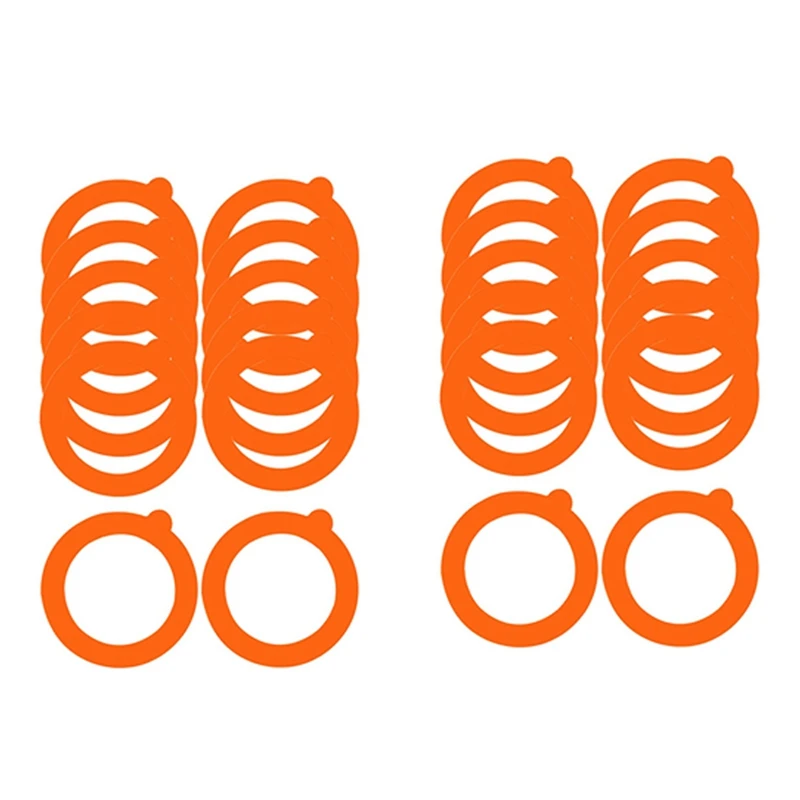 

24 Pack Silicone Replacement Gasket, Airtight Rubber Seals Rings For Mason Jar Lids, Leak-Proof Canning Silicone, Orange