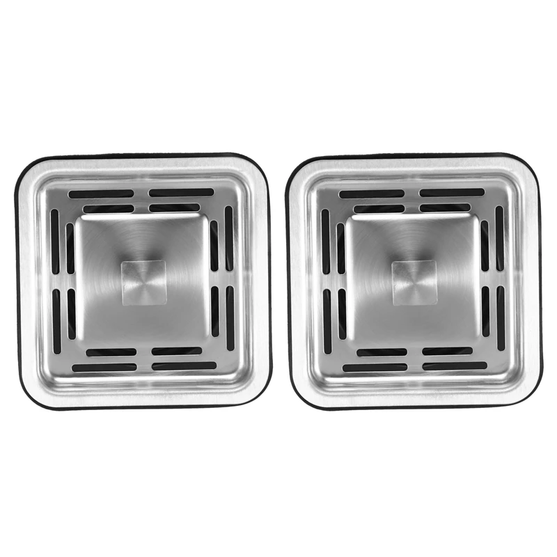 2X Square Sink Strainer Plug Kitchen Sink Drain Mesh Stopper Basket Strainer Waste Plug Kitchen Appliances