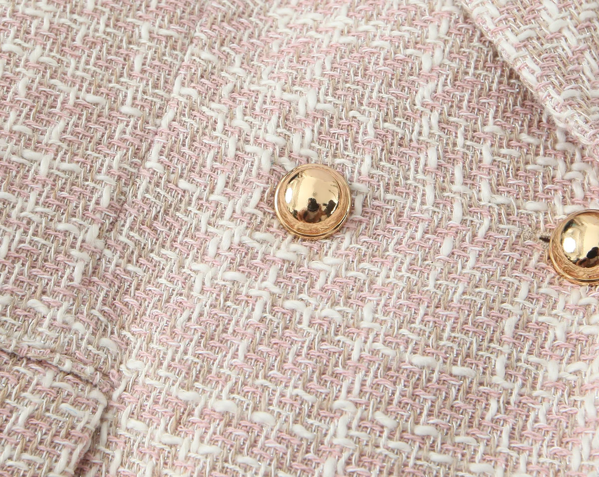 Женский блейзер на пуговицах TRAFZA элегантный текстурированный двубортный с