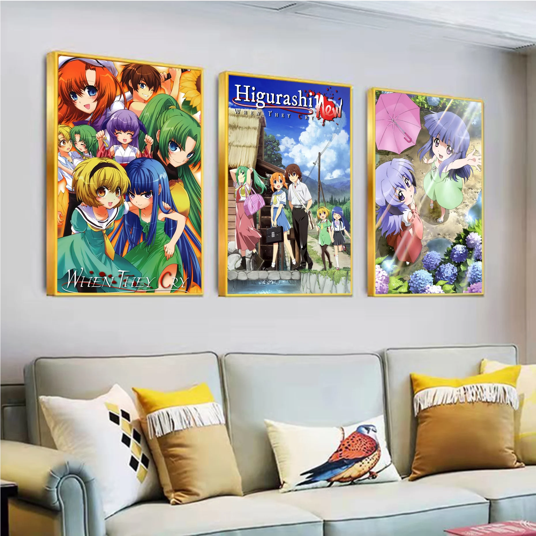 

Плакаты Higurashi с принтом плача хорошего качества, плакаты высокого качества, плакаты на стену, художественная живопись, художественный декор...