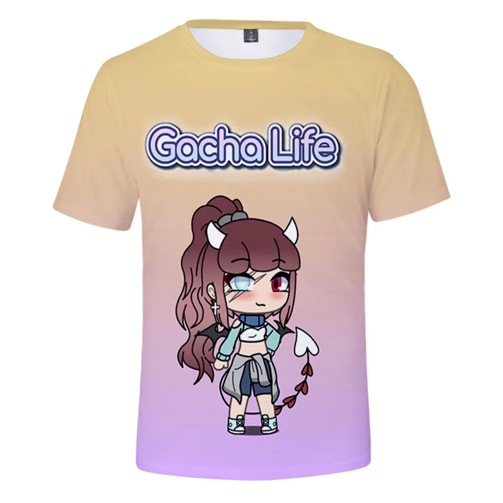 T-shirts Anime Gacha Life Kawaii  Children's clothing 3D Print Kid T Shirt Fashion Casual Round neck T-shirt Boy Girl Tops