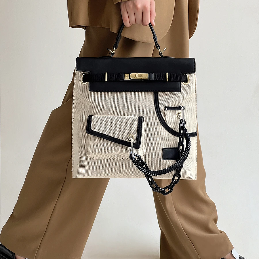 

Рюкзак контрастных цветов для женщин, новинка 2022, повседневный рюкзак, популярная модная трендовая сумка на плечо, женская сумка-мессенджер...