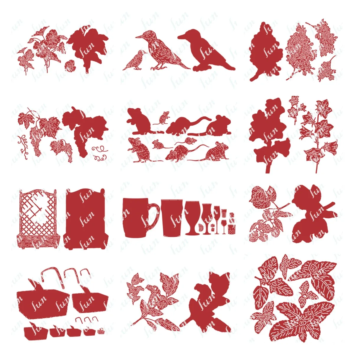 

Labour Of Love Collection Flowers Set Reusable Metal Cutting Dies for Diy Scrapbooking Diary Decor Stencil Embossing Template