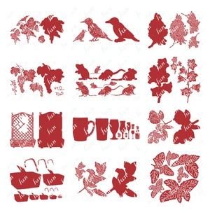 Labour Of Love Collection Flowers Set Reusable Metal Cutting Dies for Diy Scrapbooking Diary Decor Stencil Embossing Template