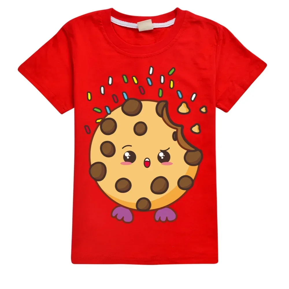Модная футболка с принтом печенья для мальчиков новинка летняя детская одежда