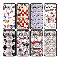 gift girl hello kitty shockproof cover for google pixel 7 6 6a 5 4 5a 4a xl pro tpu soft silicone soft black phone case fundas