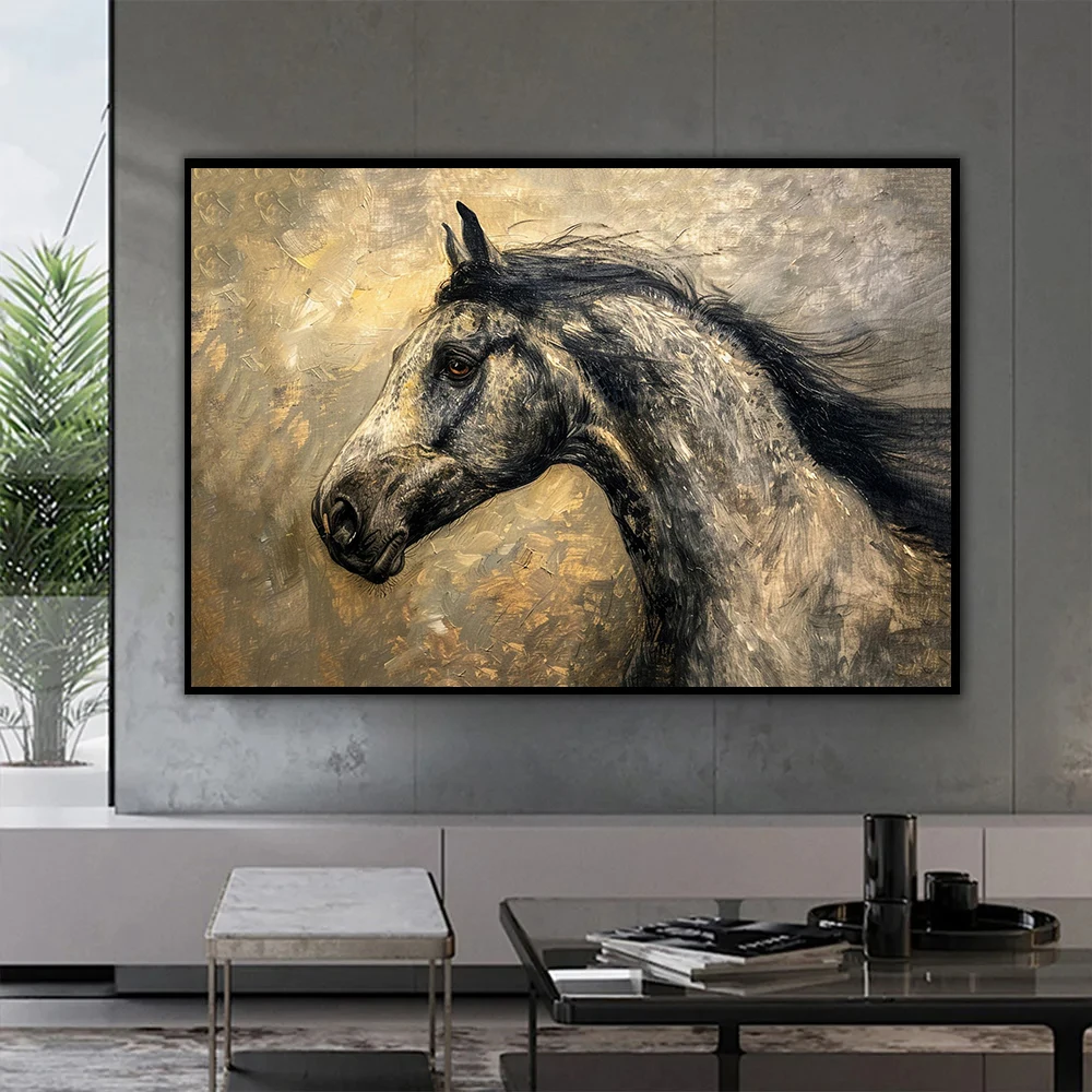Современные классические дикие животные лошадь портрет ретро постеры принты