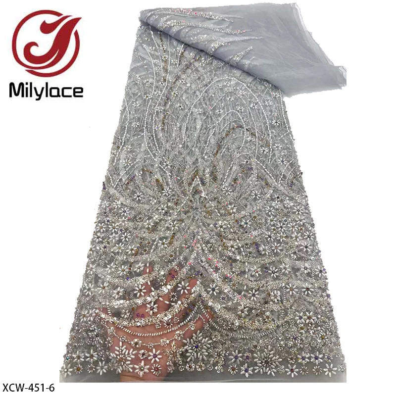 Африканская Тяжелая бисерная кружевная ткань французская Свадебная с блестками