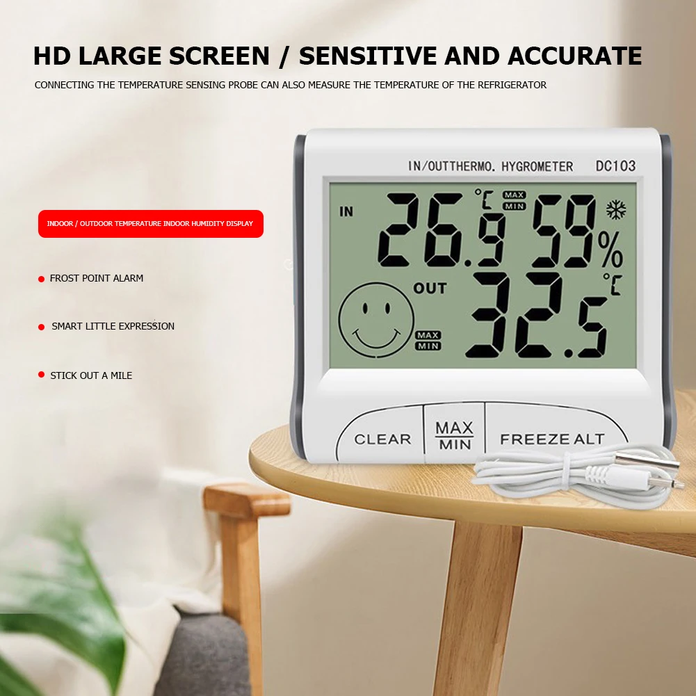 

Mini Digital LCD Indoor Convenient Temperature Sensor Humidity Meter Thermometer Hygrometer Gauge Sensor Refrigerator Frost
