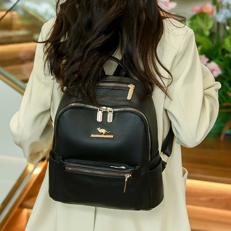 Модные однотонные повседневные молодежные рюкзаки большой вместимости на