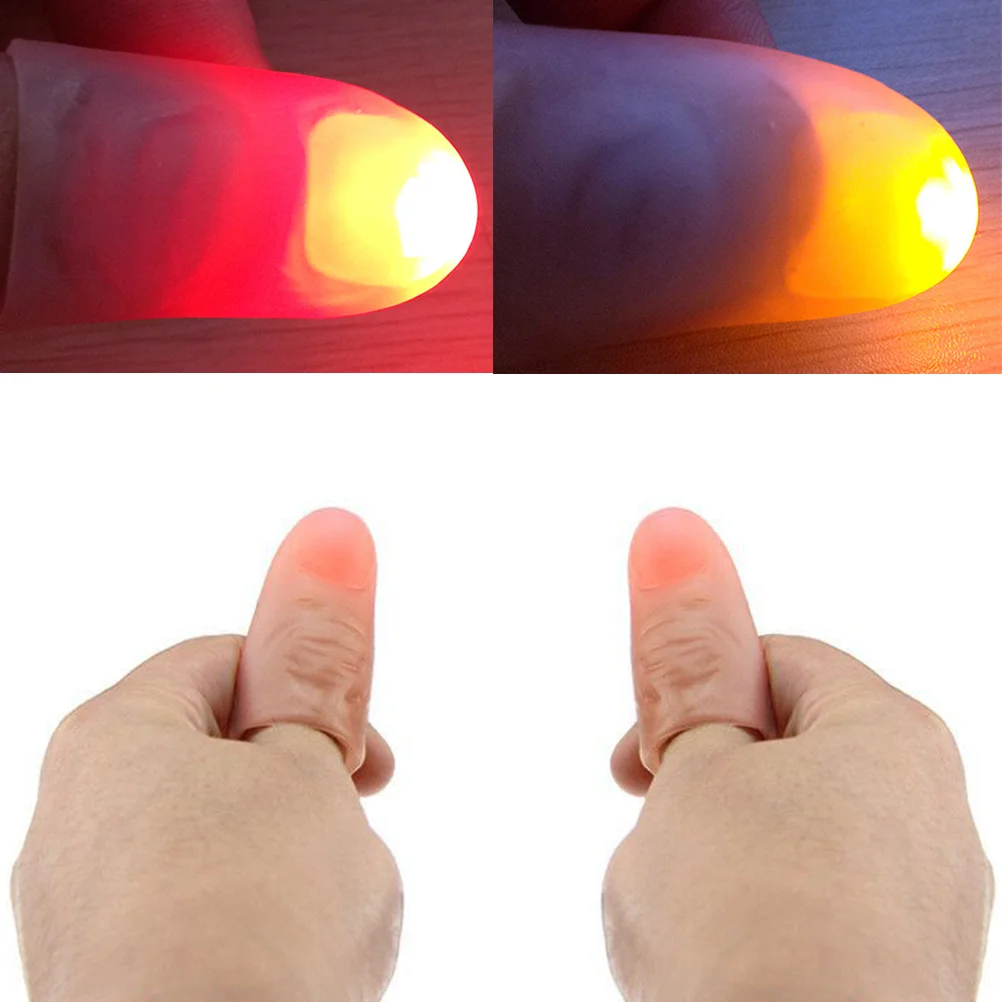 

Thumb Tip Light Glow Bright Fingers Holiday Light Toys for Prop Party Bar Show Perform Lamp Luminous
