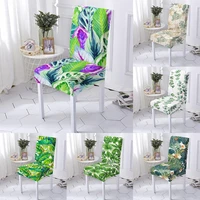 tropical leaves elastic chair cover universal watercolor plant flower chair covers seat slipcovers for dining room hotel banquet