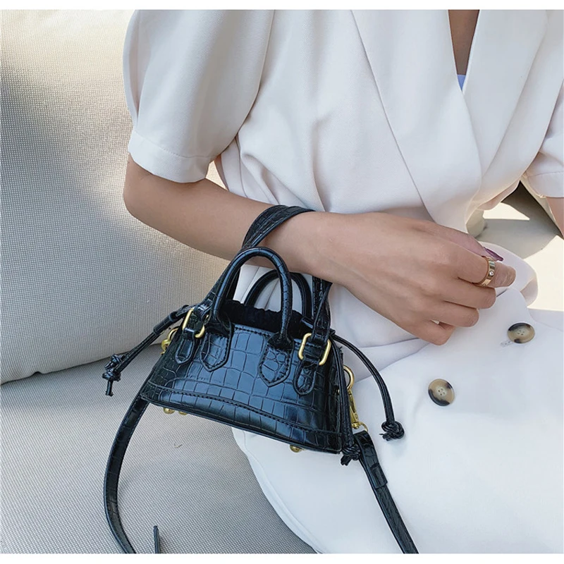 

New Korean Fashion Stone Pattern Solid Color Personalized Design Ins Net Red Handheld Crossbody Small Square Bag Female