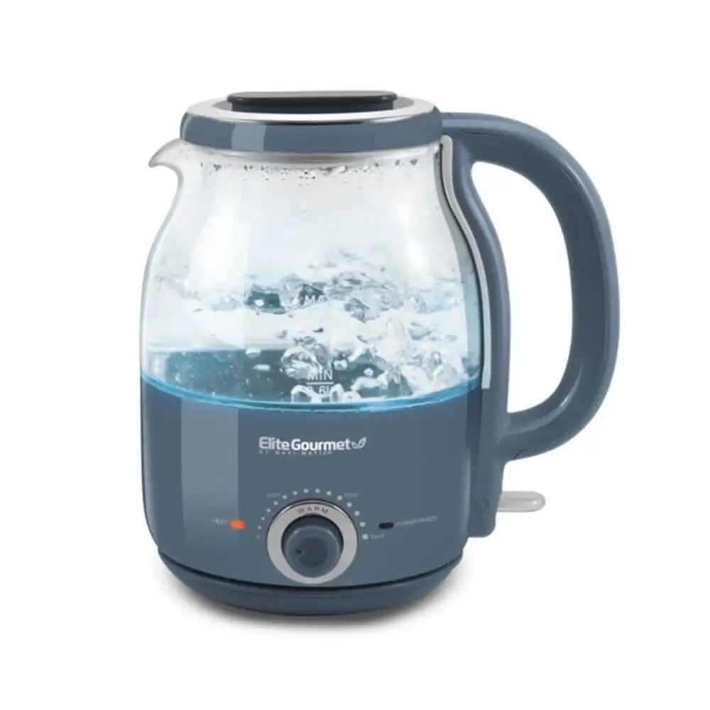 

1.2L Adjustable Temperature Electric Glass Kettle (Slate Blue)