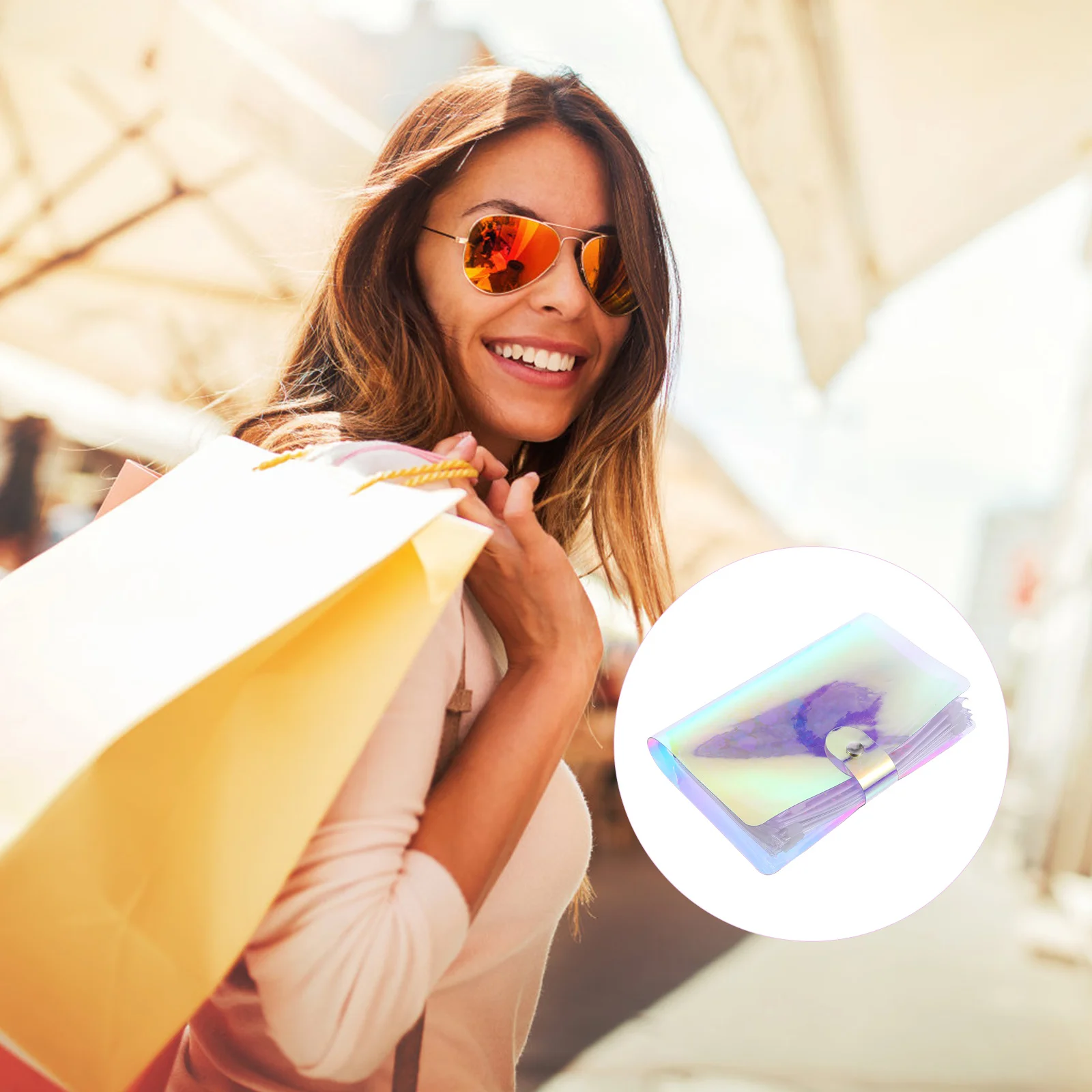 

Папка для ноутбука a6bags, карман на молнии из ПВХ, многоразовый Радужный, с кольцом-отверстием, для документов, записей