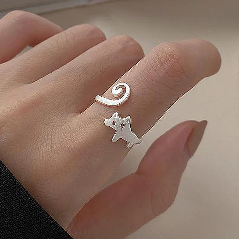 

Cute Ring Open Design Cat Ear Finger Rings Fashion Jewelry Party Women Young Girl Child Gift Adjustable Ring Jewelry Wholesal