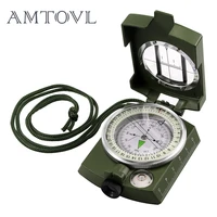 amtovl multifunction lensatic compass waterproof military metal sighting compass with floating dial for hiking camping climbing