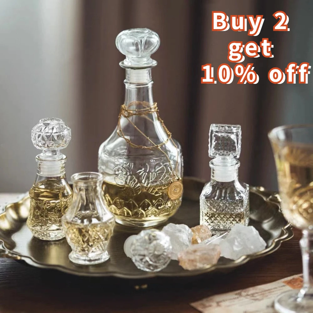 50ml 100ml 150ml Transparent Glass Dispenser Alcohol Bottle Hand Made Wedding Gift Whiskey Decanter For Liquor Scotch Bourbon