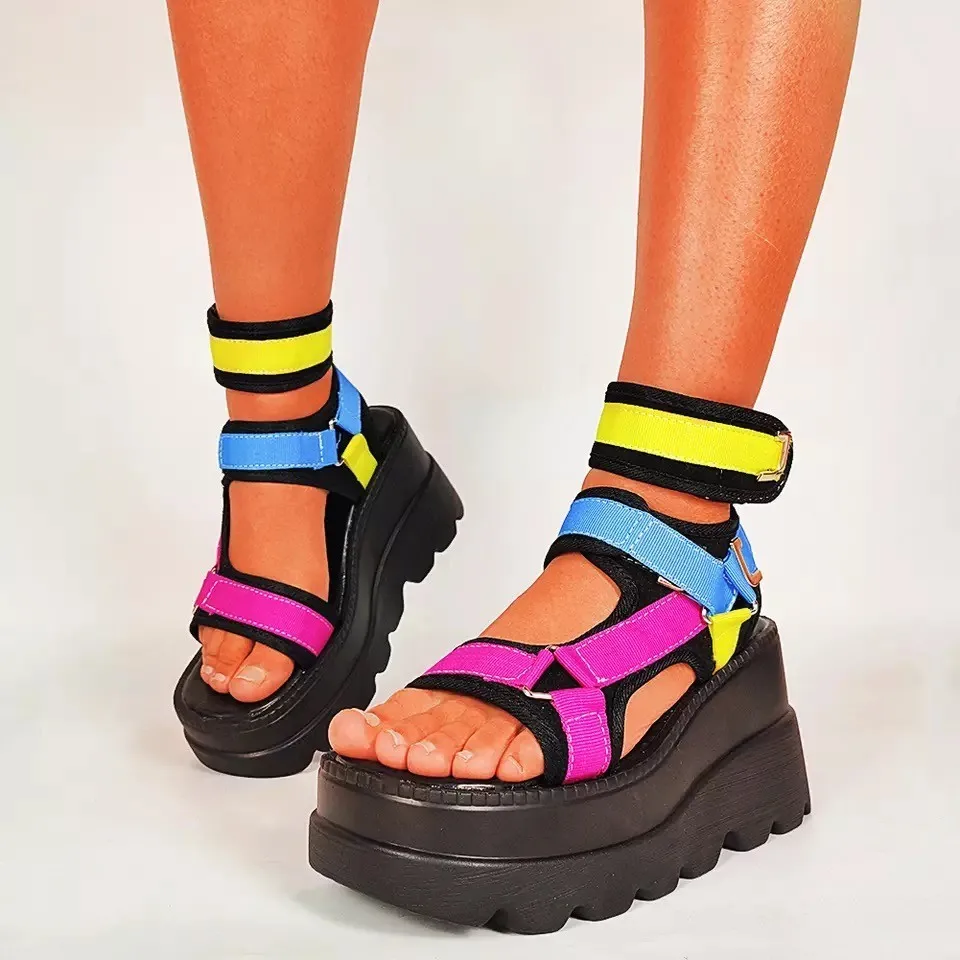 2022 Brand New women's Platform Gladiator Sandals Ladies Mixed Colors Shoes Woman Wedges High Heels Summer Sandals