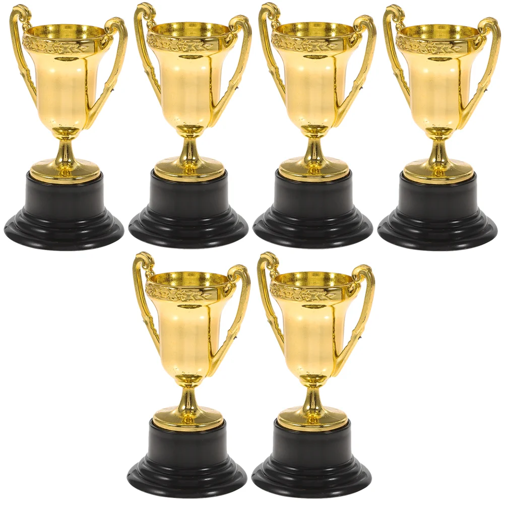 

6 Pcs Mini Trophy Trophies Kids Soccer Toys Puzzle Cup Award Reward Plastic Early Learning Sports Party Favors Winner Child