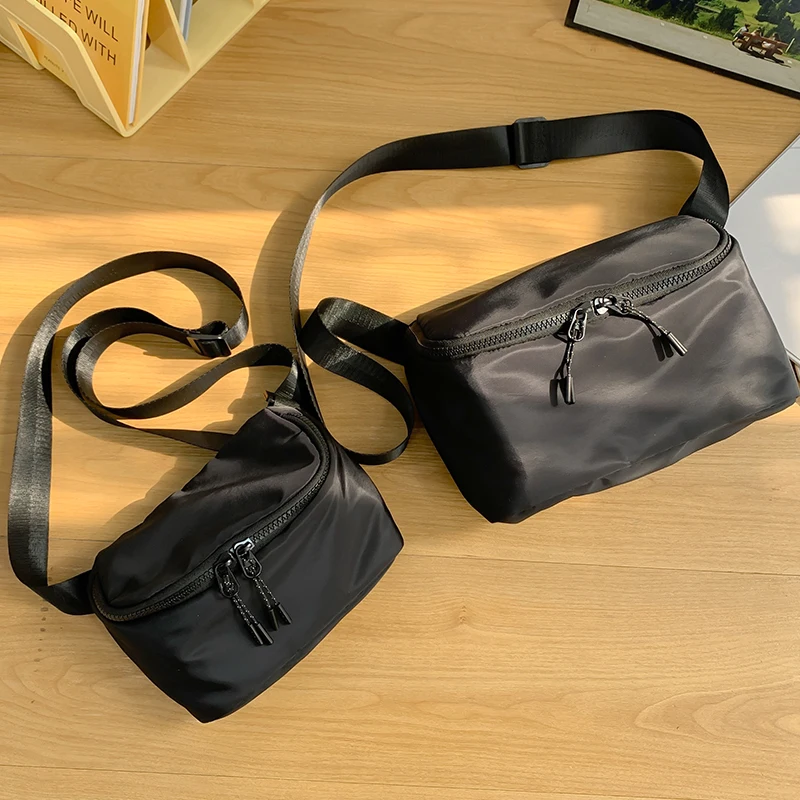 

Black Nylon Casual Women's Bag Brand Designer Shoulder Bags Ladies Zipper Simple Solid Crossbody Bag Chest Pack Sac Handbag New