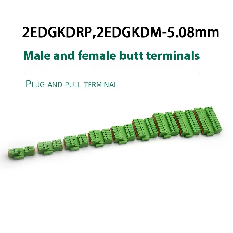 2edgkdrp 2edgkdm-5. 08 мм штепсельная Клемма без винтов Без припоя зеленая вилка 2-20p